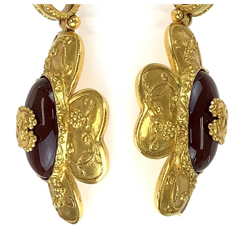 Chanel Chanel Gripoix Coco Mark Stone Gold-Plated Necklace Metal Necklace - Picture 6 of 8